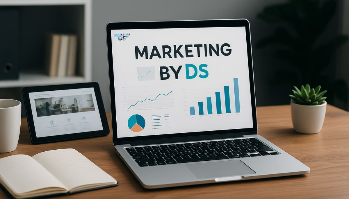 Marketing by DS agency workspace with digital dashboards